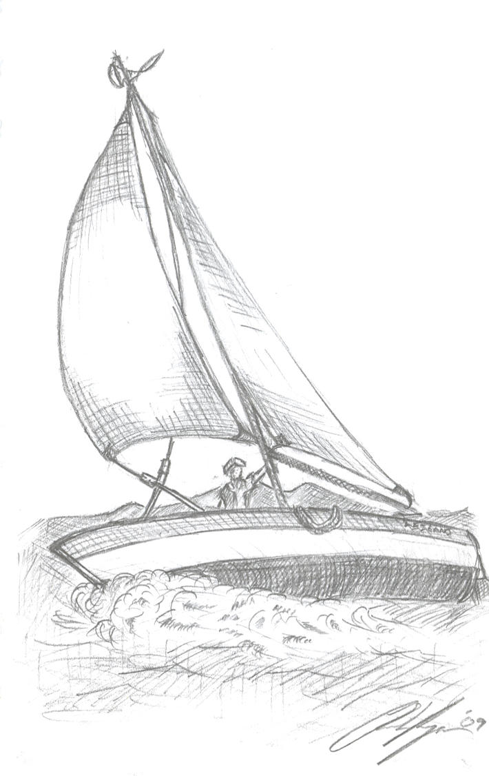 sailboat sketch print