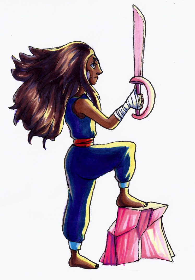 I wanted to draw Connie in a sunset scene, but at the moment, I can't seem to find my watercolor paint D: Anyway, this is Connie from Steven Universe standing in a pose of power, as I like to call ...