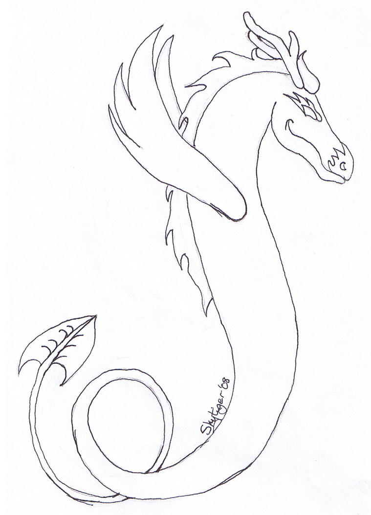 Dragon Horn line art by Skytiger on DeviantArt