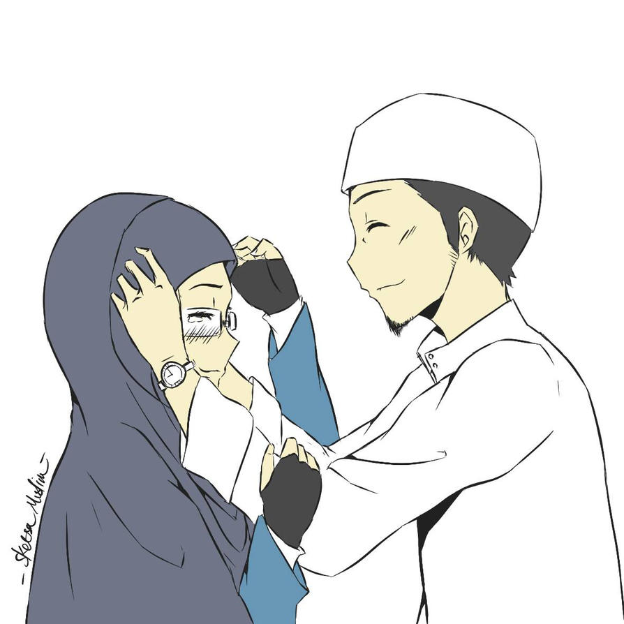  Kartun  Muslim Couple  Kolek Gambar 