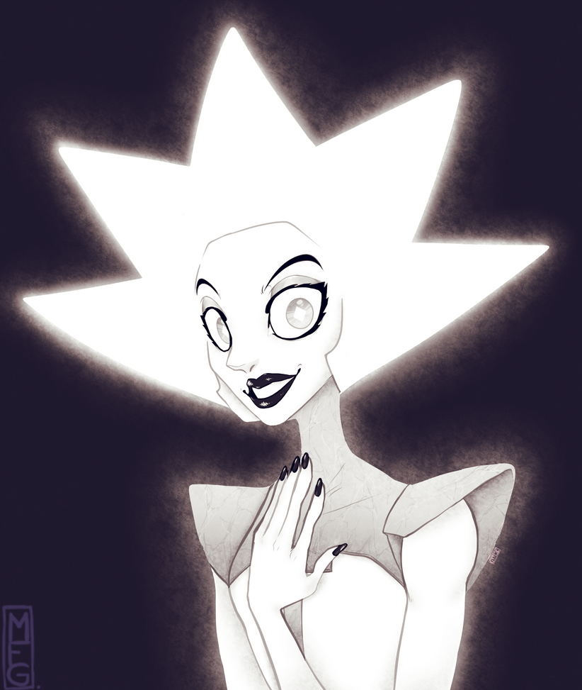 The episode with the white diamon reveal is out for literally 1 second and for SOME reason I immediately went and drew her even though I NEVER draw humans, ALMOST never manage to draw fanart AND YE...