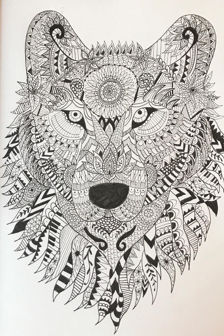 Wolf Mandala by happilyeveryoga on DeviantArt