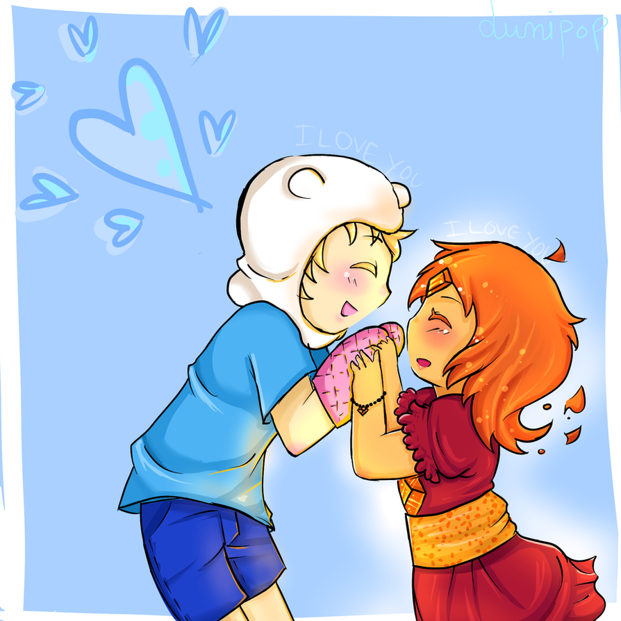 Adventure Time- Flame Princess and Finn by Motorquest on 