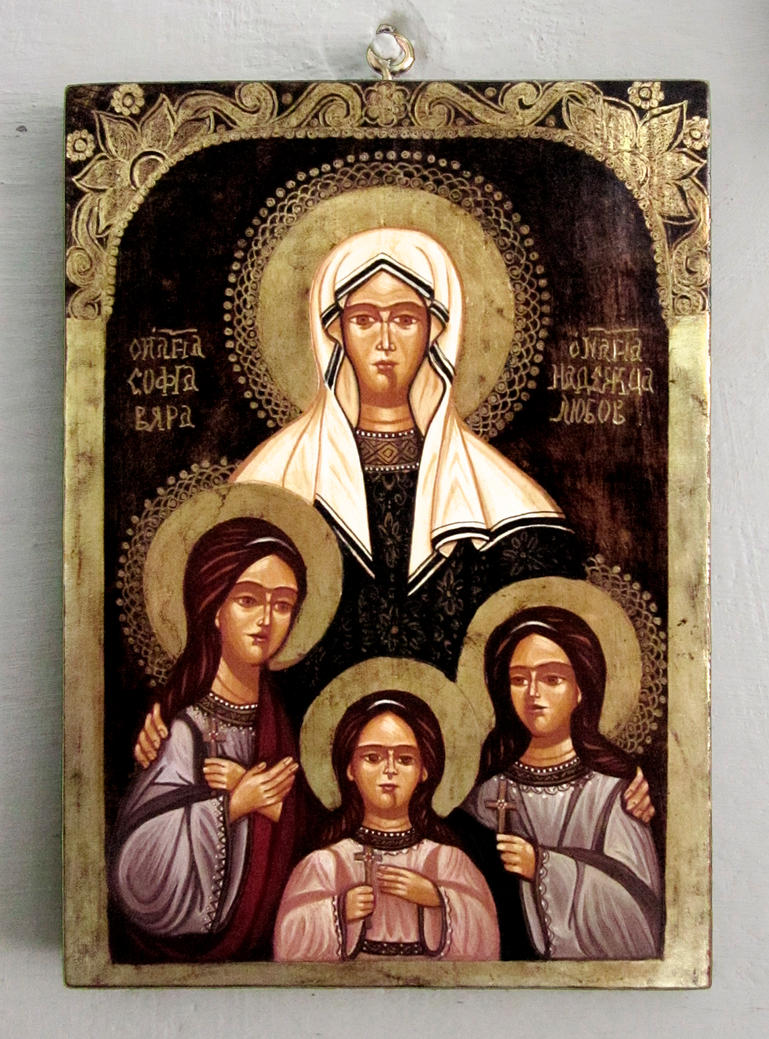 Saint Sophia and daughters: Faith, Hope and Love by GalleryZograf