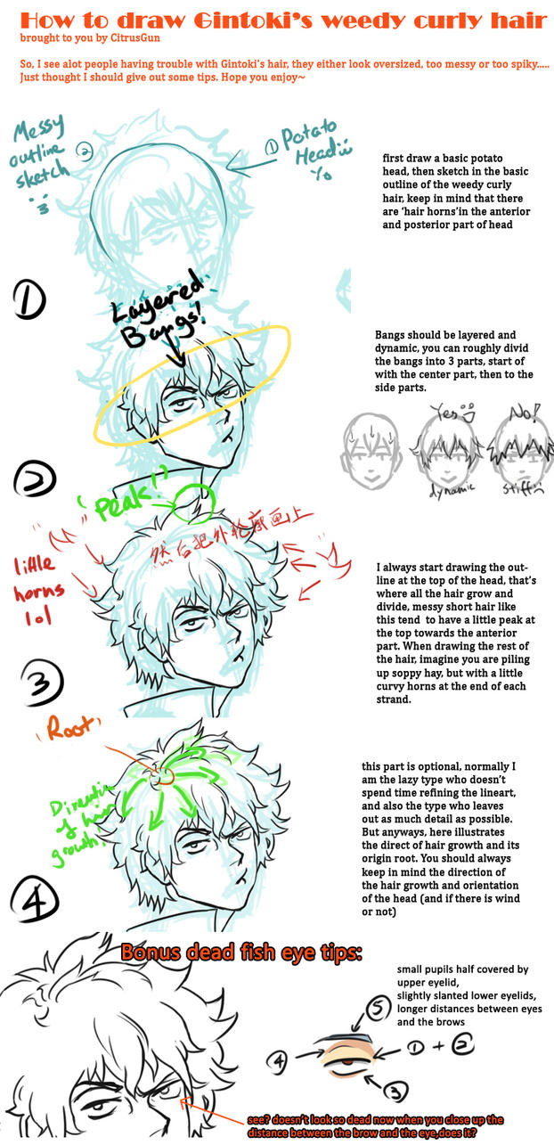 Tutorial How To Draw Gintokis Messy Curly Hair By CitrusGun On