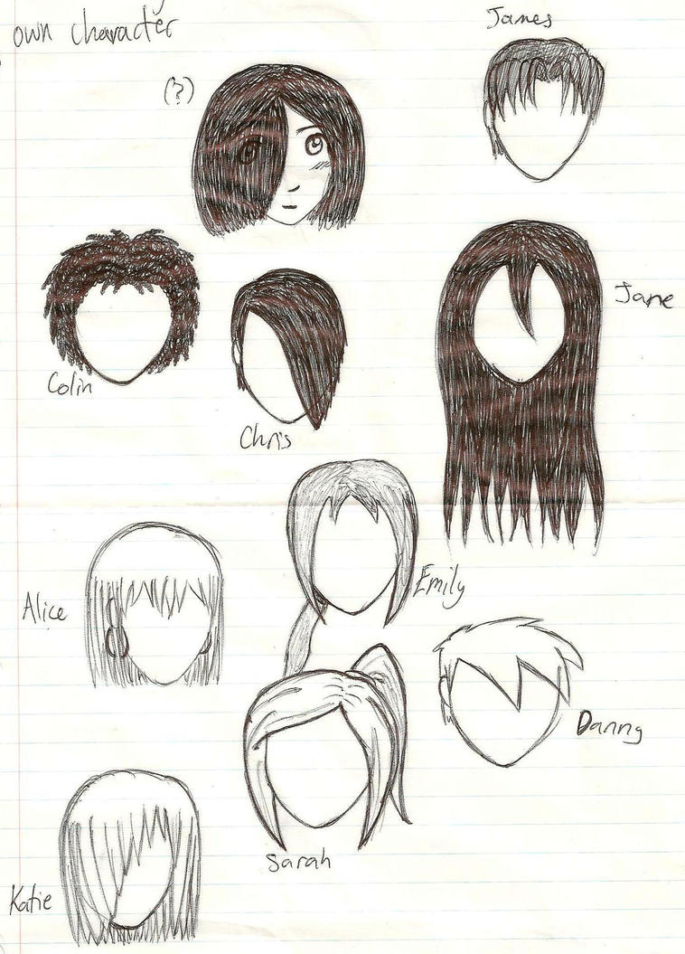 my OC hairstyles by JadeKingfisher on DeviantArt
