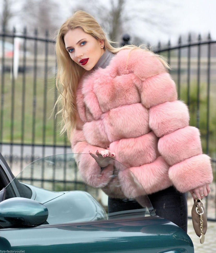 Scarlett Johansson in pink fox fur by FurHugo on DeviantArt