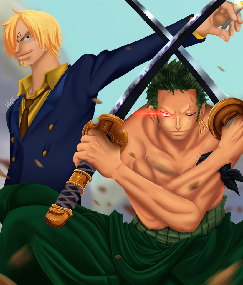 Sanji and Zoro- COllAB by thelucasrbp on DeviantArt