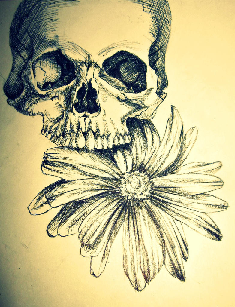 Pen Skull Flower Pt1 by OlkaBolka1123 on DeviantArt