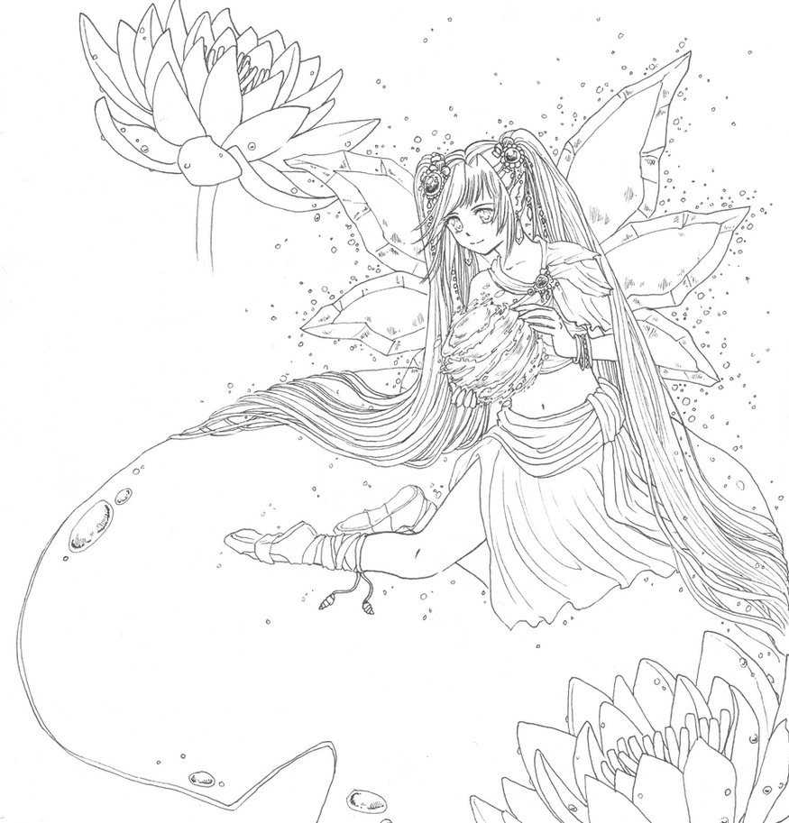 Coloring contest Water Fairy by Wafuru