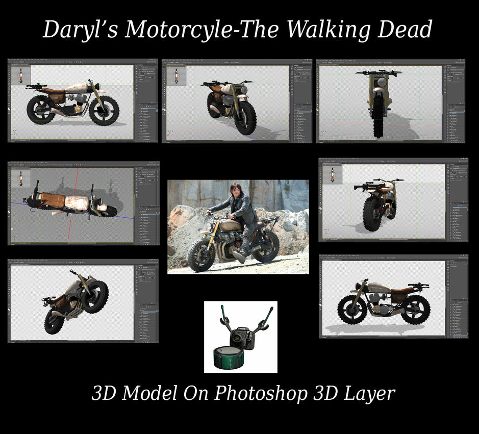 Daryls Motorcycle The Walking Dead 3D Model By Arthur Ramsey On