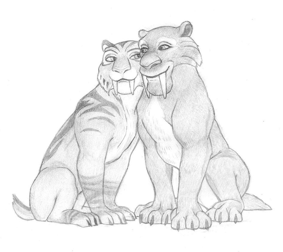 ice age 4  diego and shira  sketchkatytorres on