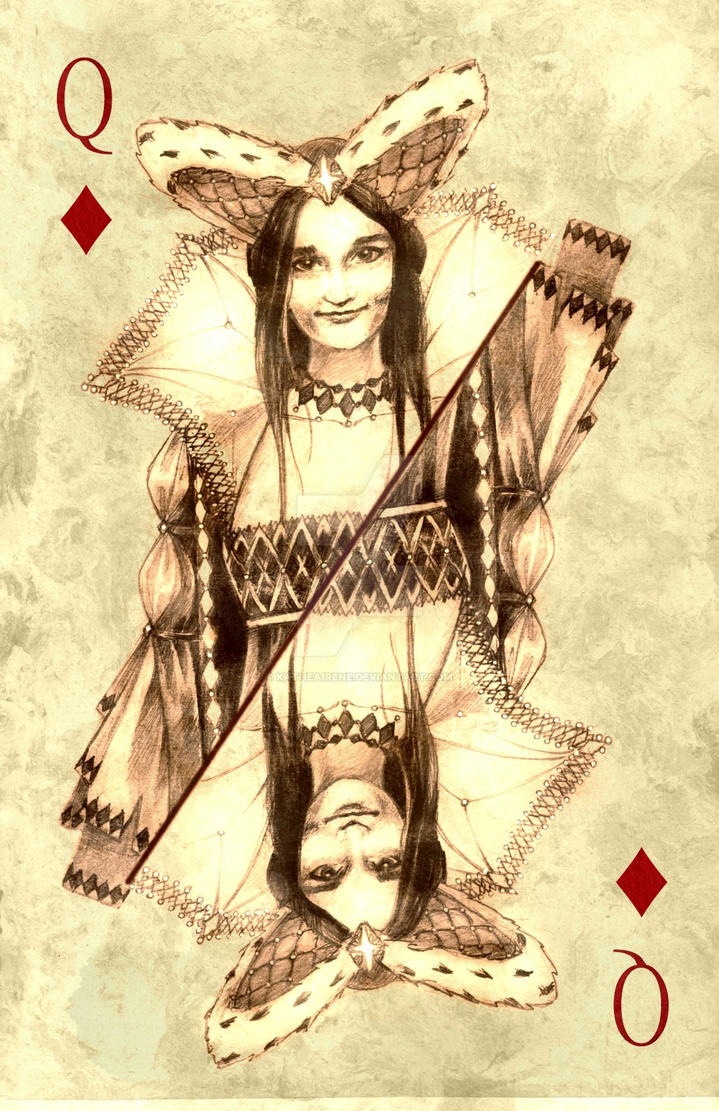 Cards: queen of diamonds by Katheairene on DeviantArt