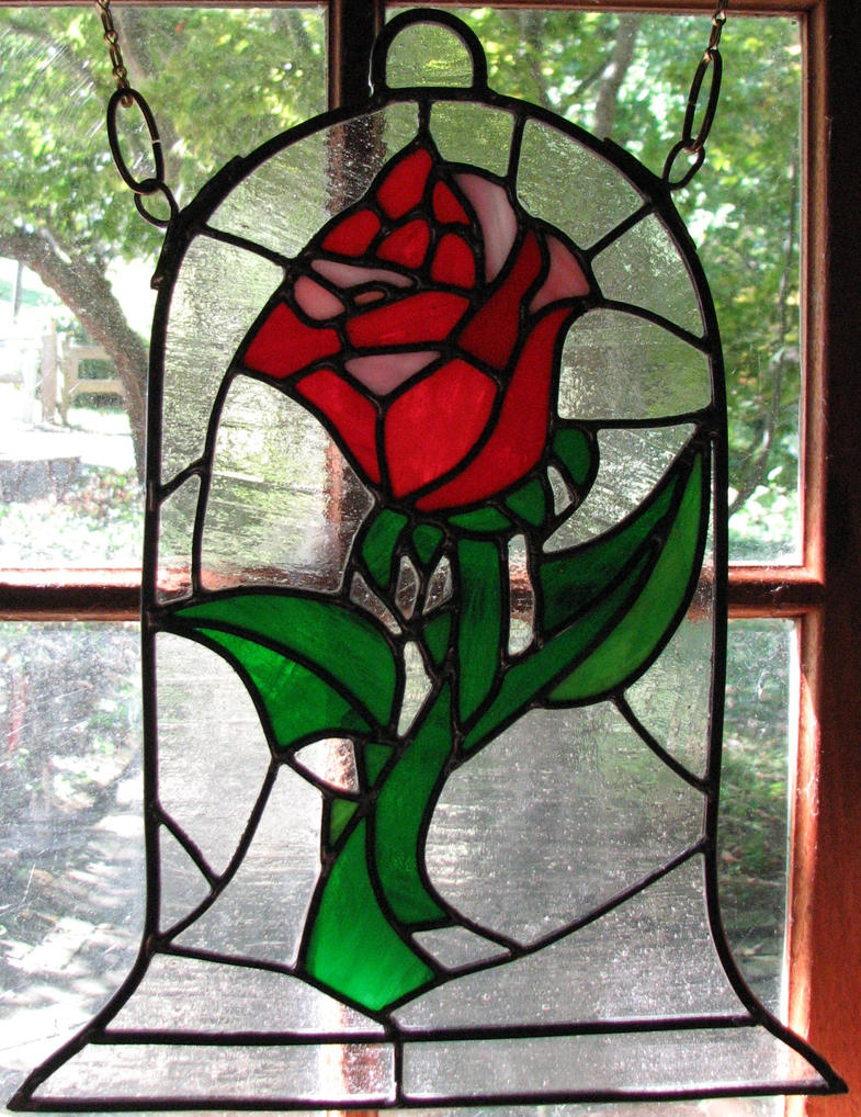Beauty and the Beast Rose Stained Glass by AutobotWonko on ...