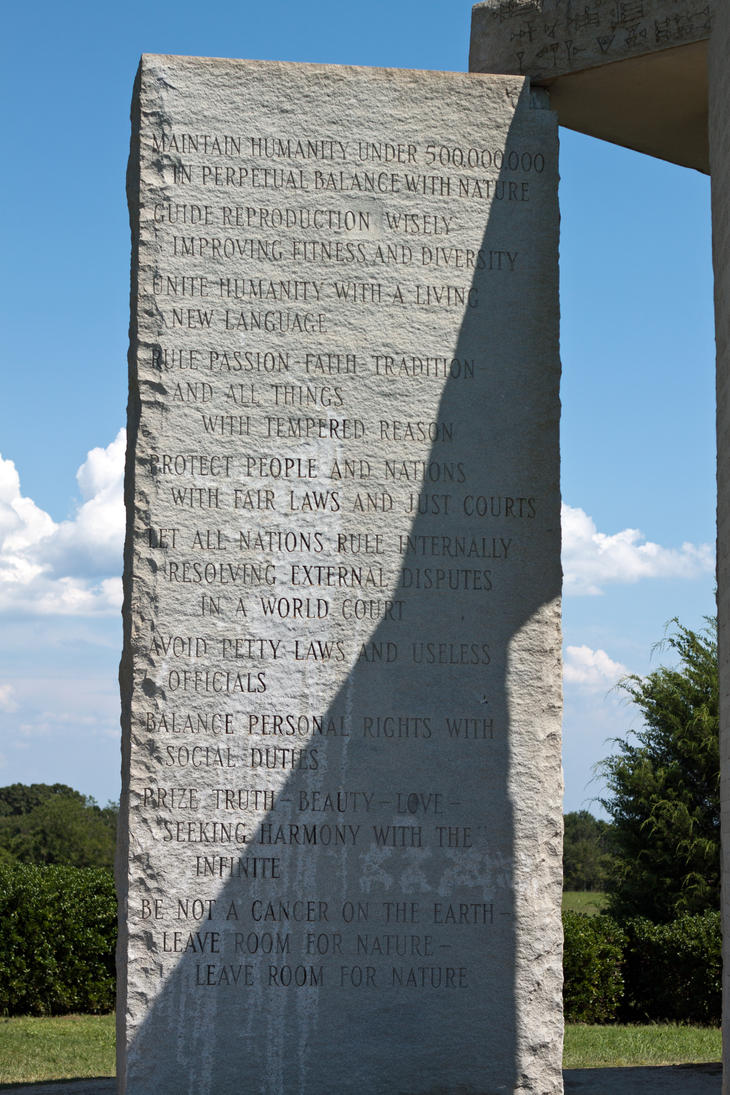 The Georgia Guidestones - English by michelemibell on DeviantArt