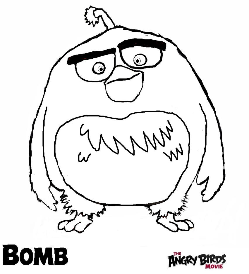 The Angry Birds Movie Coloring Pages - Bomb by  
