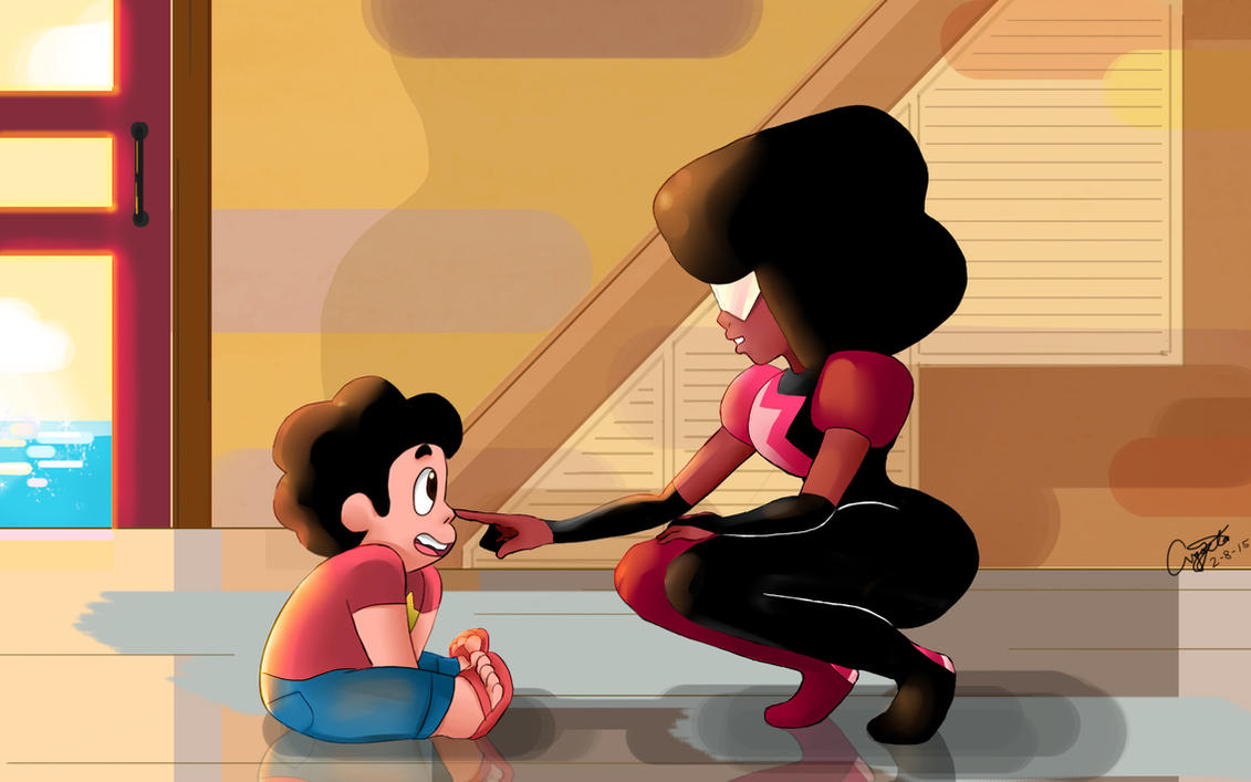 A show that's definitely worth my time ~didn't notice that i missed a part at the door xD sorry xD Fan Art of Steven and Garnet in Steven Universe Credit goes to Rebecca Sugar, the creator of Steve...