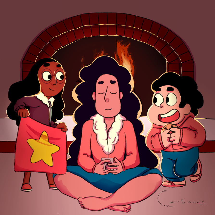 I was asked to do a drawing of Steve, Connie and Stevonnie! I was super excited to try a different and simpler style.