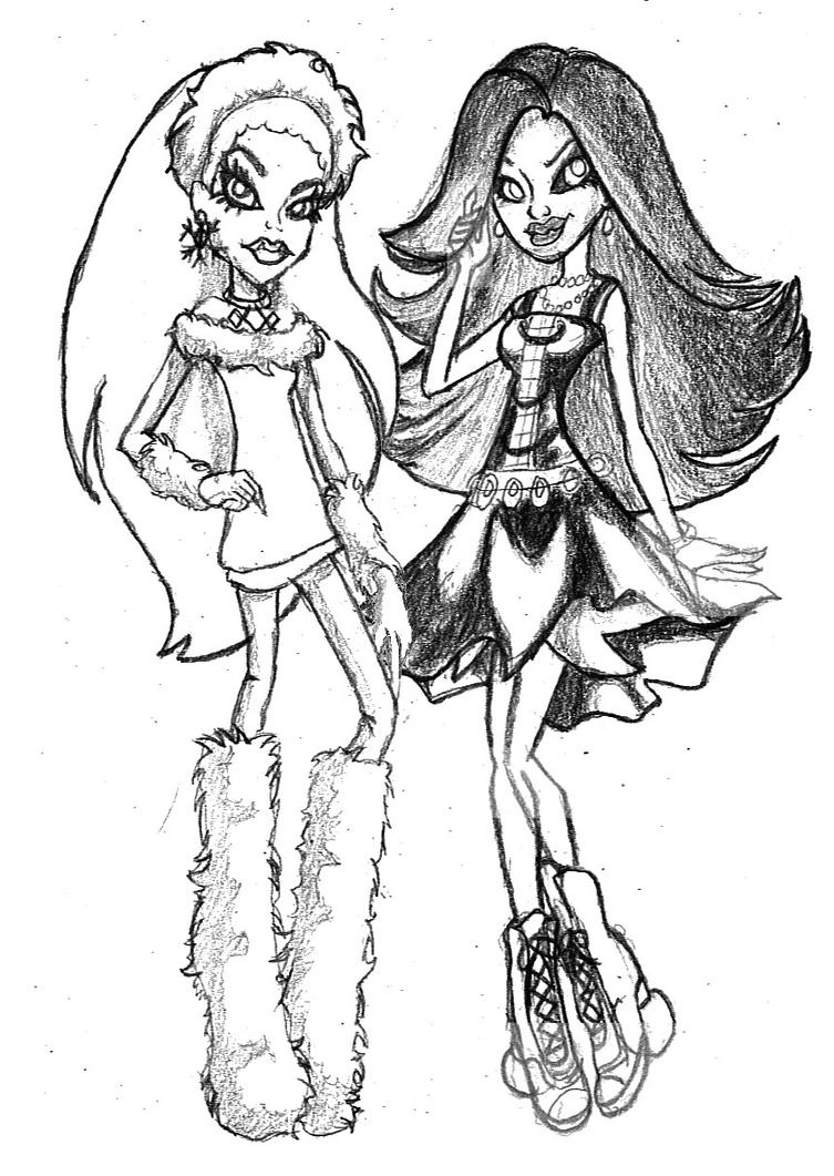 Monster High Abbey and Spectra by SinisterSorrows