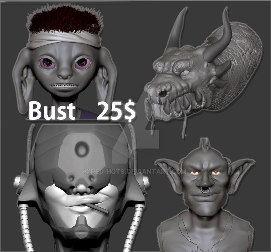 COMMISH 25$ FOR A 3D BUST WOOp by Red-Hots