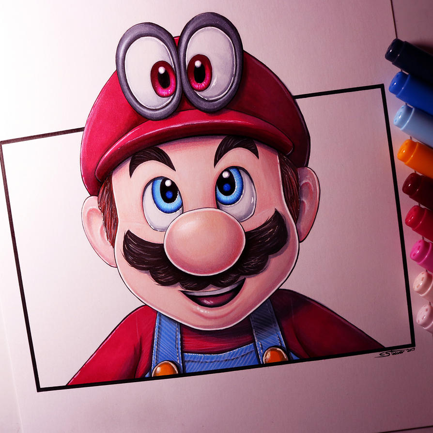 Mario and Cappy - Super Mario Odyssey Drawing by LethalChris on DeviantArt