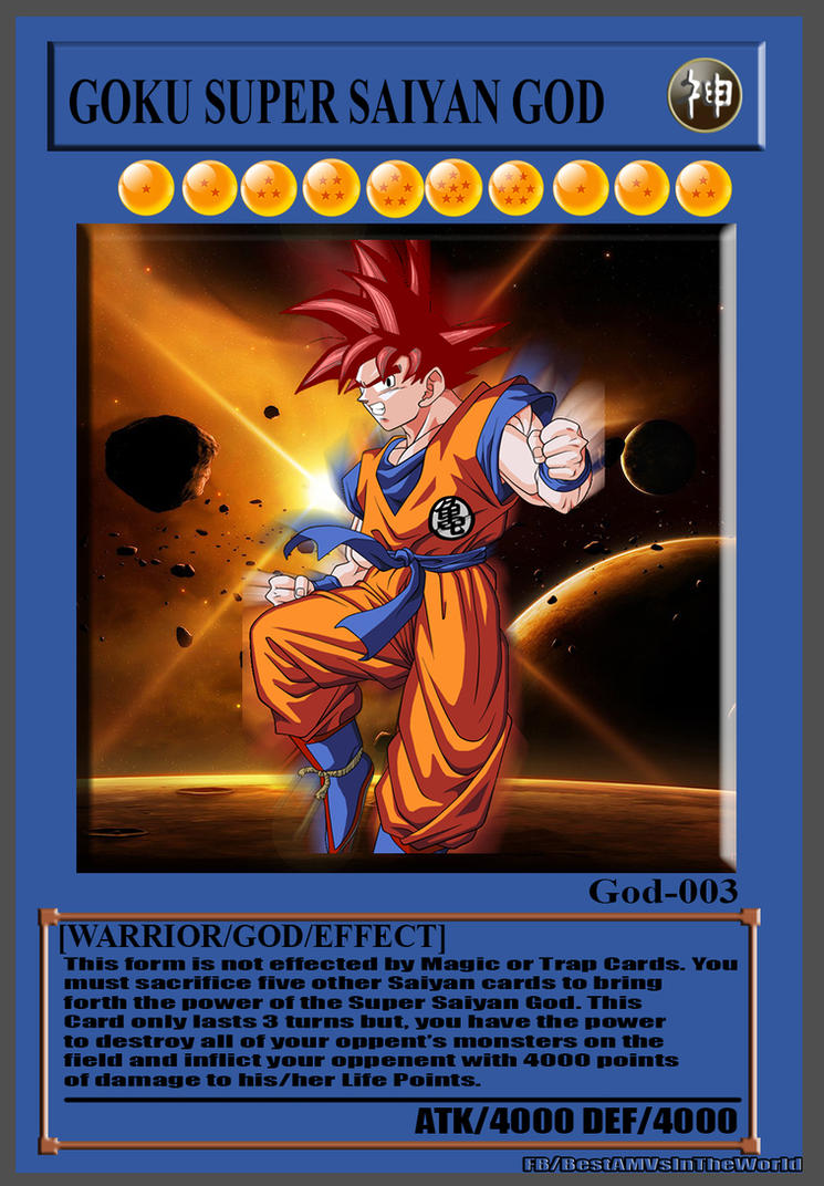 Goku Super Saiyan God Yugioh Card by dbzAfterMath on 