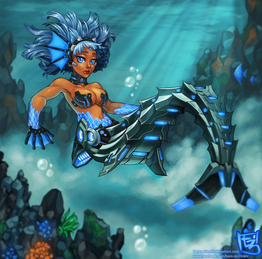 Cyber mermaid lady - Request Minecraft Skin