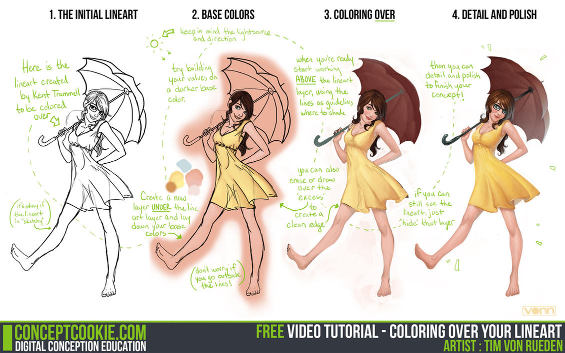 Tutorial: Coloring Over Your Lineart by CGCookie on DeviantArt