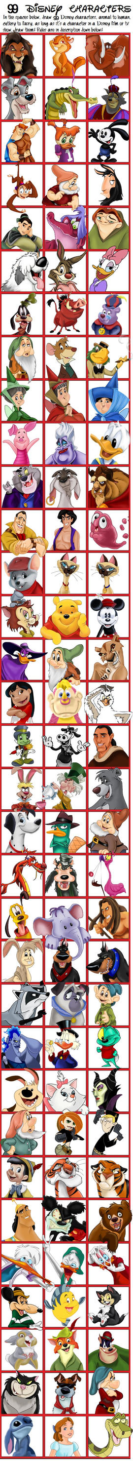99 Disney Characters Finished by amydrewthat on DeviantArt