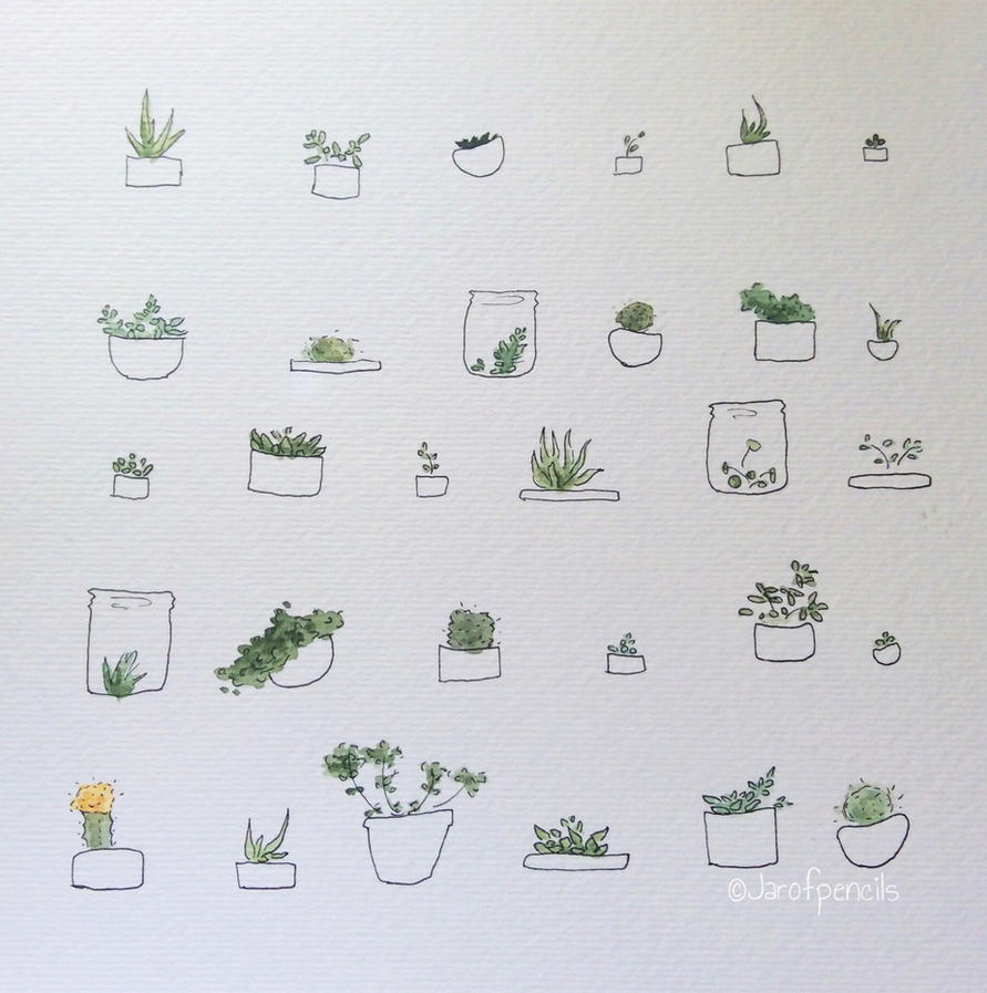 Tiny plants by Jarofpencils on DeviantArt