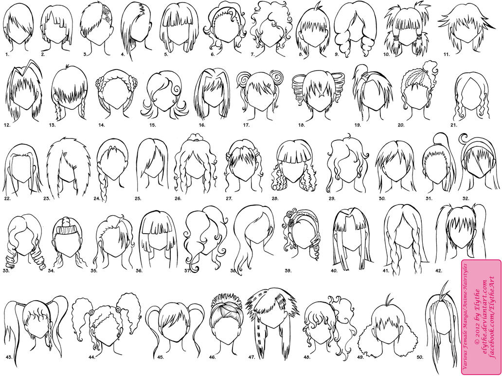 Various Female Anime Manga Hairstyles By Elythe On DeviantArt