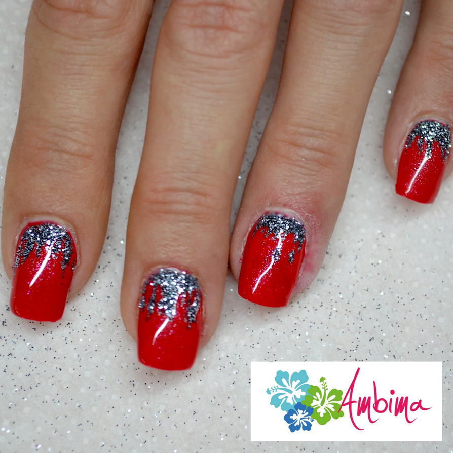 Red winter nails by Ambima on DeviantArt