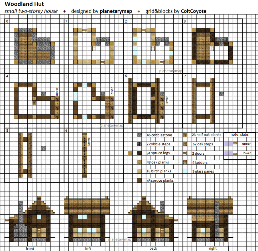 Woodland Hut Small Minecraft House Blueprint by
