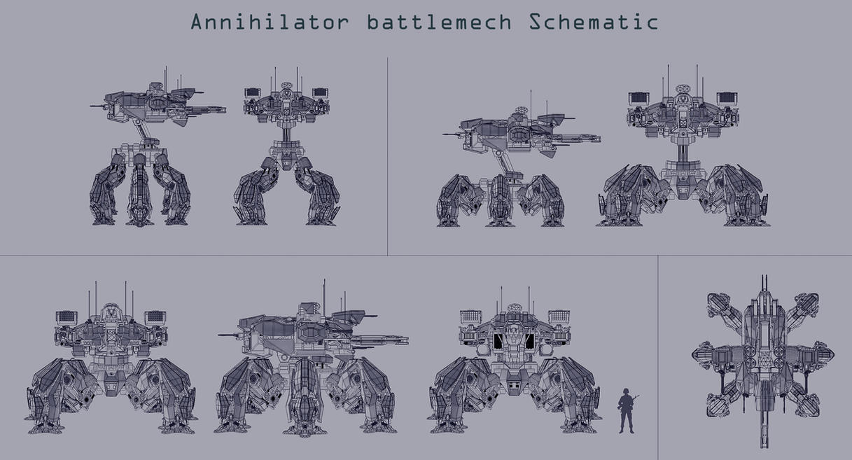 Annihilator battlemech Schematic by Avitus12 on DeviantArt