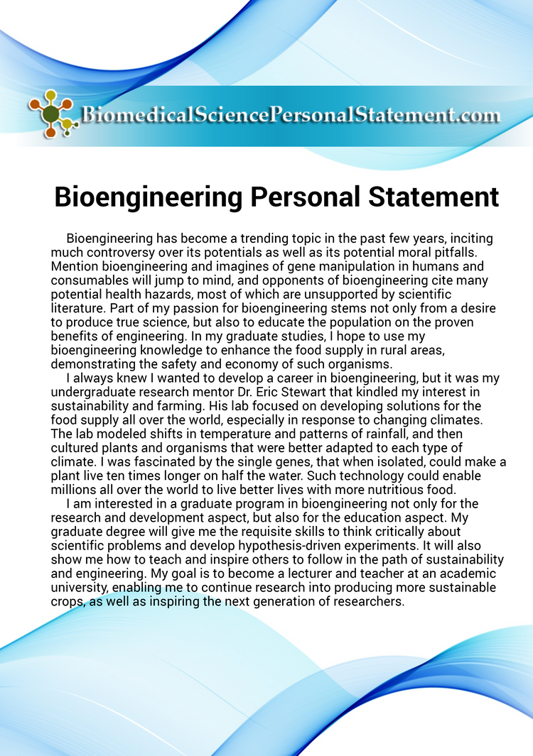 sample personal statement for biomedical science