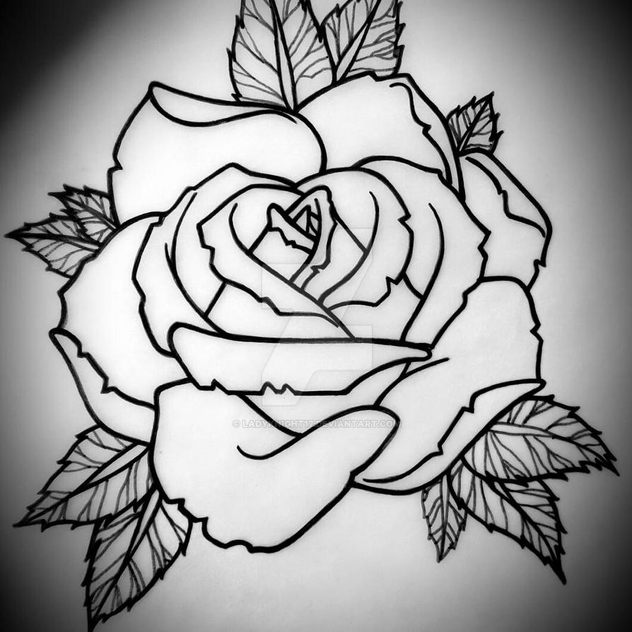 Horizontal Rose Tattoo Design by Ladyknight17 on DeviantArt