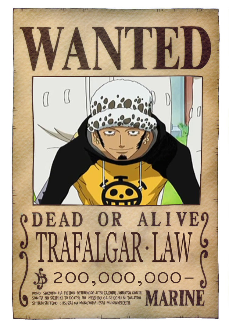 Trafalgar Law Wanted Poster by Jald-27 on DeviantArt