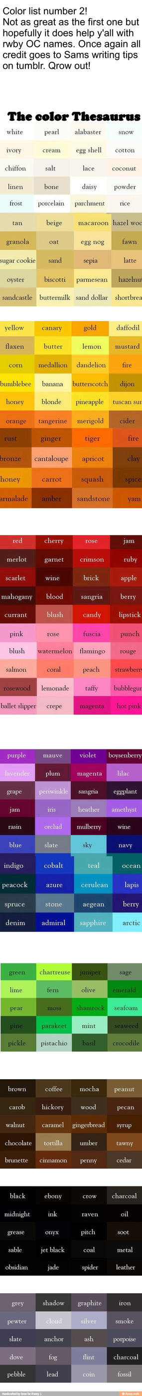 Tumblr- The Color Thesaurus by nerdybirdy679 on DeviantArt