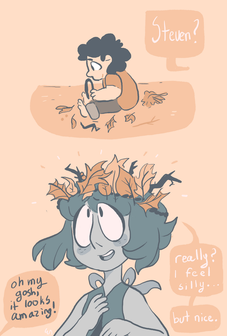 it's cliché but... steven would make her a leaf crown if it made lapis happy... also on tumblr: mushroomstairs.tumblr.com/post…
