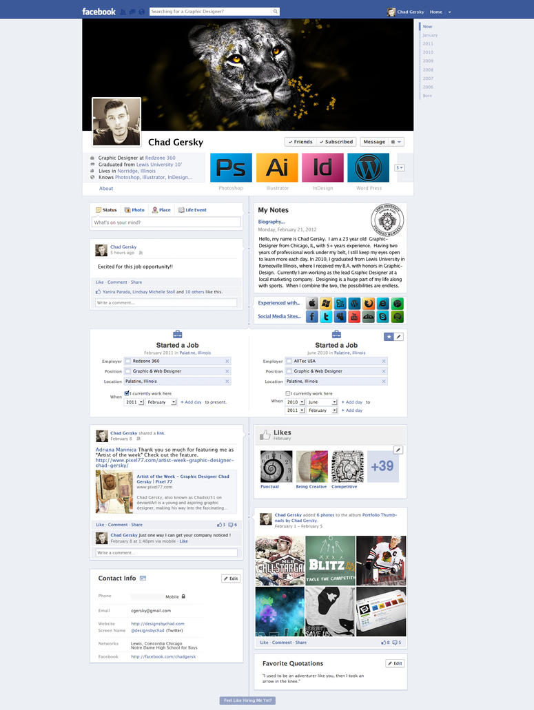 facebook resume  cv by chadski51 on deviantart