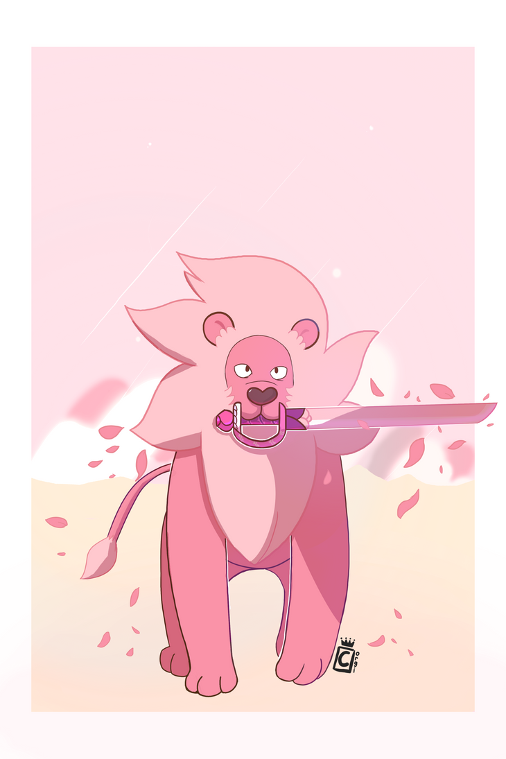 Wow, I'm surprised how this one turned out. I had a lot of fun working on this one. Never used this much pink in anything! Steven's Lion is from the Cartoon Network show, Steven Universe