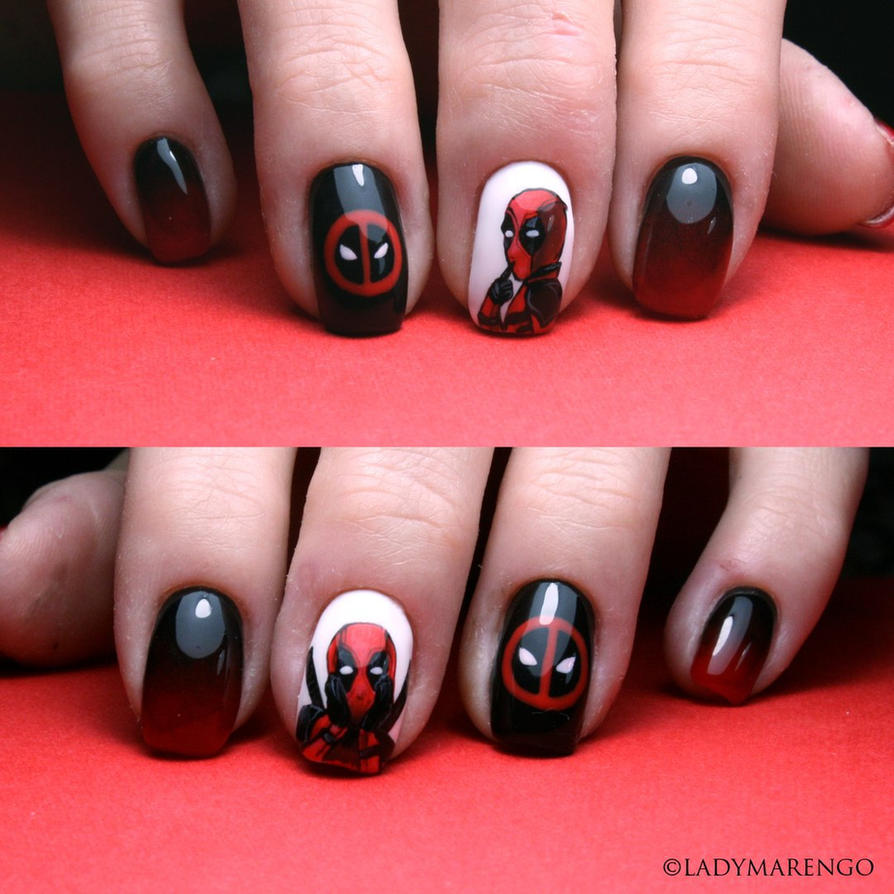 Deadpool Nails by ladymarengo on DeviantArt