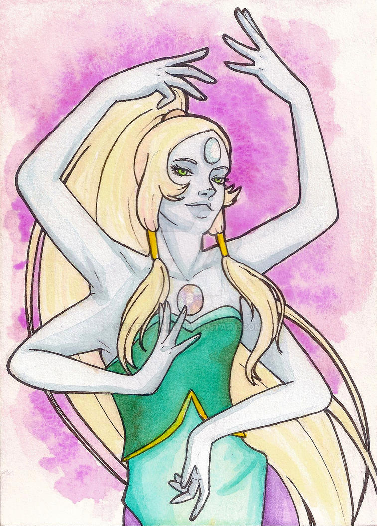 Another oldish painting, this time of Opal. She's one of my favorite fusions in Steven Universe. I do plan on making more fan art of other gems, so stay tuned!