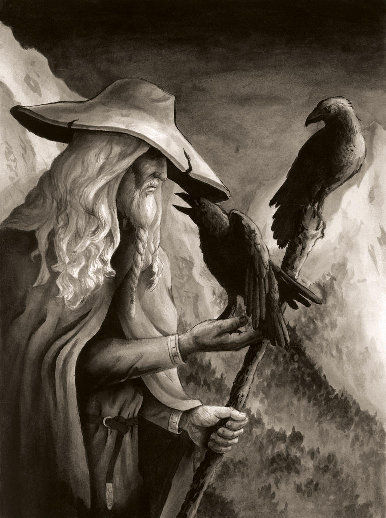 Image of odin and ravens