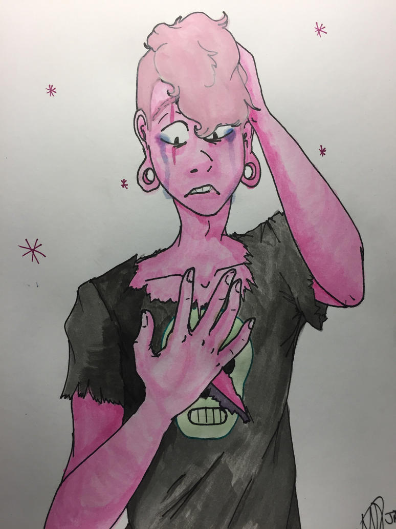Didn't turn out as bad as I thought it would so here you go.. (still not good but-). kinda spoilers ? I guess yeah he's pink now. *wiggle eyebrows* was practicing with my gouache and binged to catc...