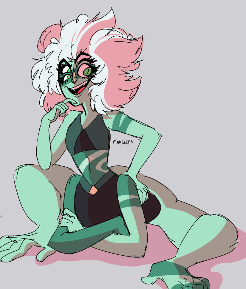 i was practicing drawing hands and i ended up drawing malachite! sorry the lineart is so messy!