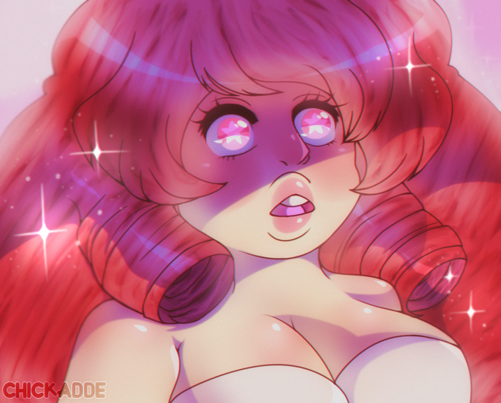 for a screenshot challenge on SUA bottom text Art; Chickadde1 Character; Rose QuartzSeries: Steven Universe All rights Reserved. Please do not copy, claim, steal, use, or edit my work in any way wi...