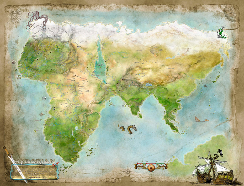 Thurian Map - Hyborian Age of Conan The Barbarian