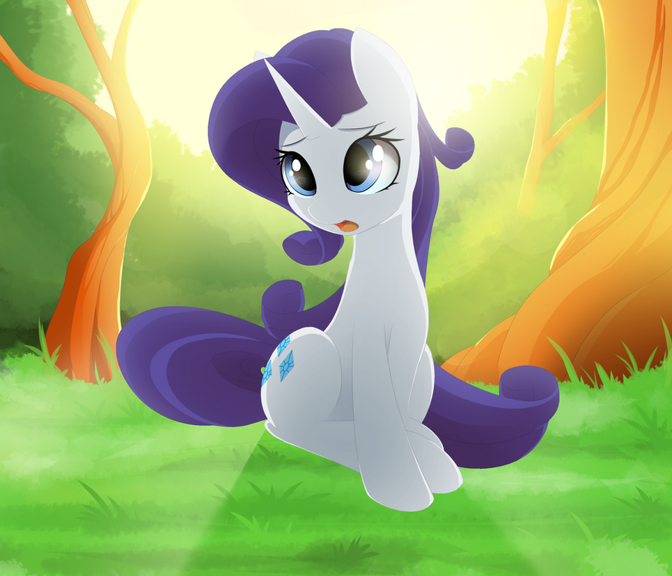 Do not leave Rarity alone in the forest!!! by PosionJoke