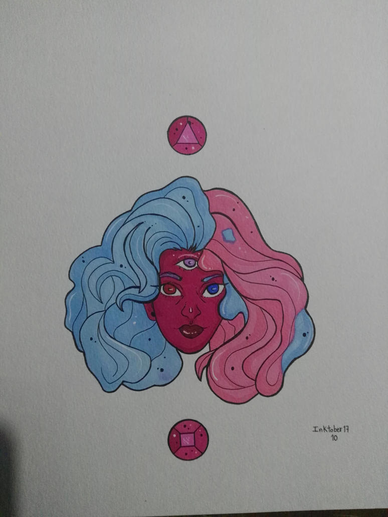 This is my Inktober illustration for day 10: Garnet - Steven Universe, made with color markers and white ink